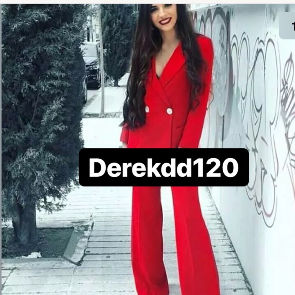 Zara Red Double Breasted Blazer Size Small